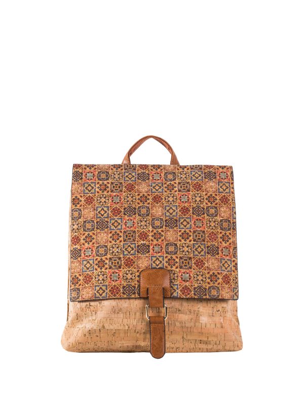 Wholesale Light Brown Roomy Patterned Backpack