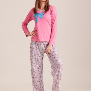 Wholesale Pale Pink Cotton Printed Pyjamas