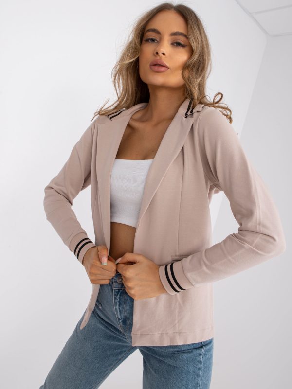 Wholesale Beige cotton jacket in sports style