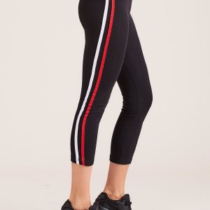 Wholesale Black Ladies Leggings with Stripe