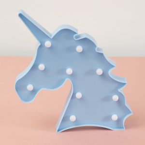 Wholesale Light Blue Glowing Room Decoration UNICORN