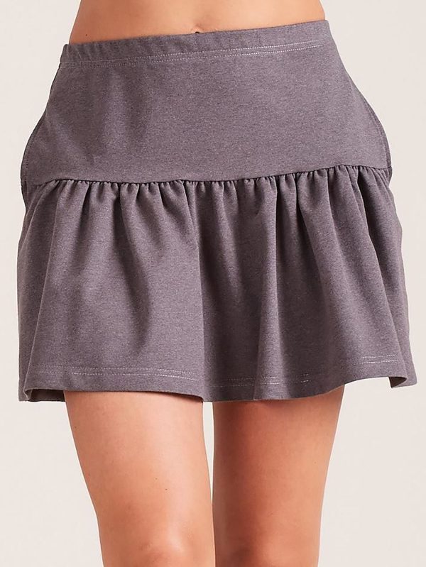 Wholesale Dark grey sweatshirt skirt with flounce