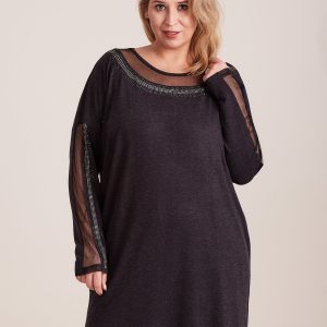 Wholesale Graphite tunic with rhinestones PLUS SIZE