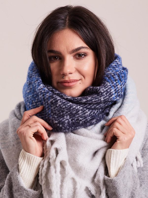 Wholesale Ecru-blue women's winter scarf