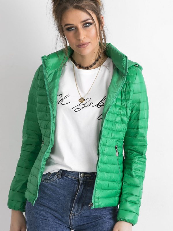 Wholesale Green Hooded Transition Jacket