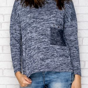 Wholesale Sweatshirt with pocket navy blue