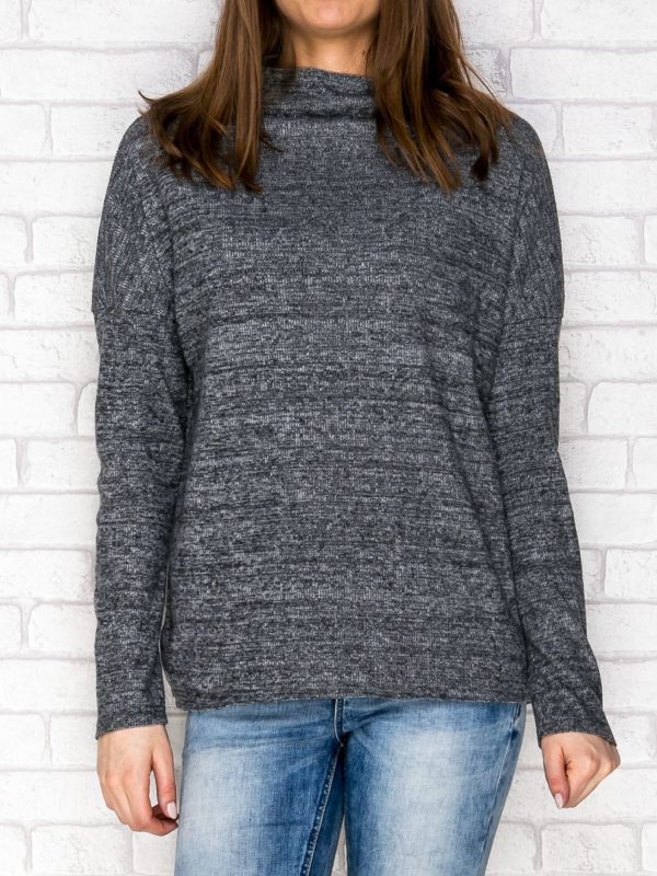 Wholesale Dark Grey Sweater with Raw Finish