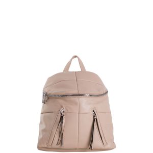 Wholesale Dunkelbeiger Gesteppter Rucksack aus Öko