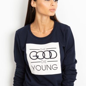 Wholesale Navy blue sweatshirt THE GOOD DIE YOUNG