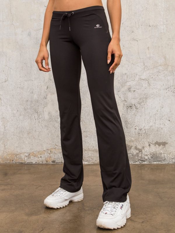 Wholesale Black trousers with stripes and pattern on the side