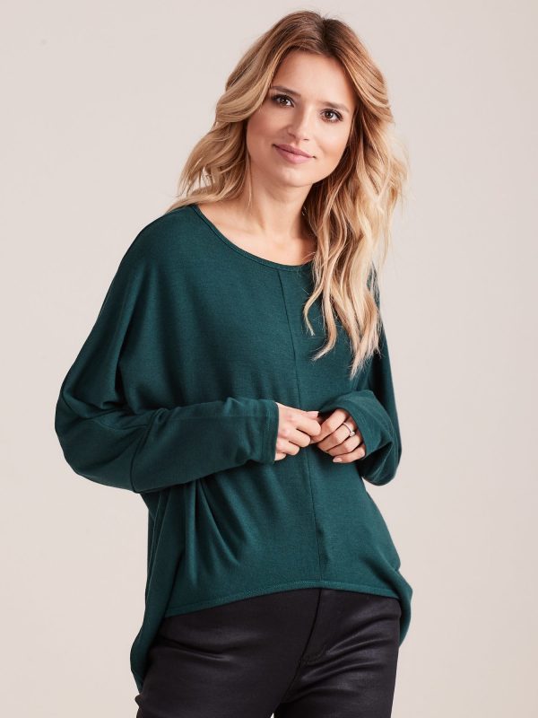 Wholesale Dark green asymmetrical oversize blouse