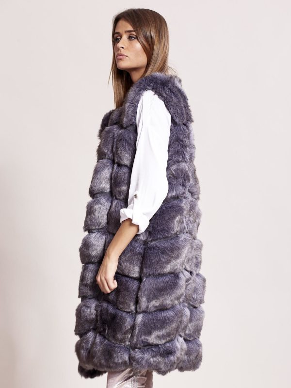 Wholesale Long Grey Fur Vest