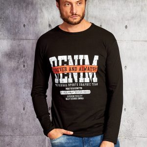 Wholesale Men's blouse with text print black