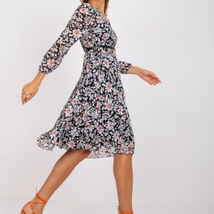 Wholesale Girona Floral Print Black Dress