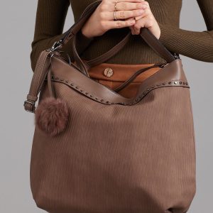 Wholesale Brown Ribbed Bag