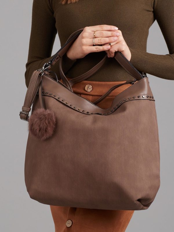 Wholesale Brown Ribbed Bag