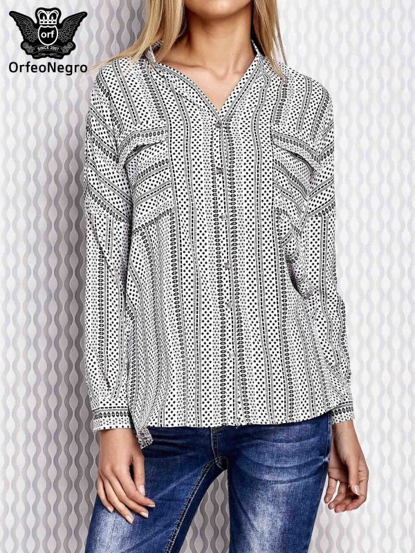 Wholesale White blouse with patterns