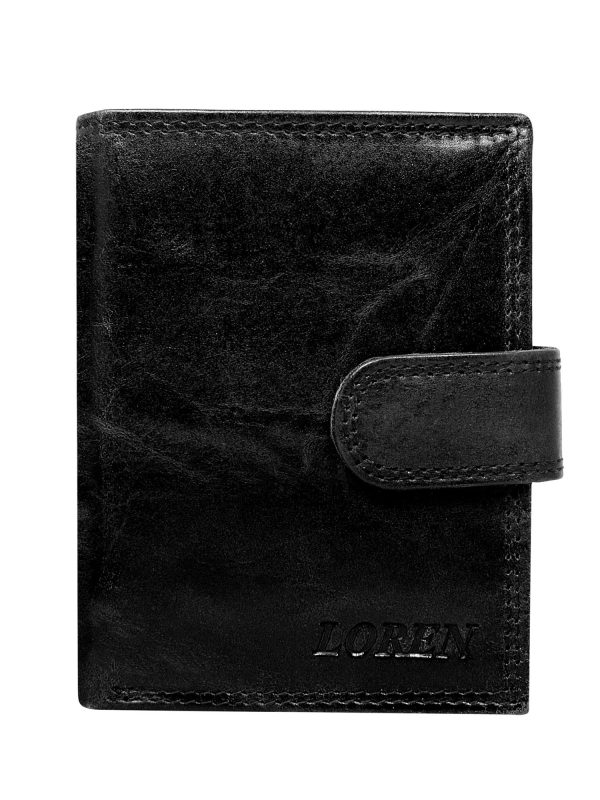 Wholesale Black Fastened Leather Men's Wallet