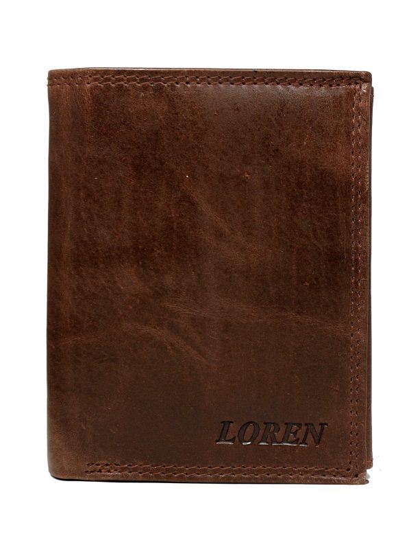 Wholesale Men's wallet leather without clasp brown