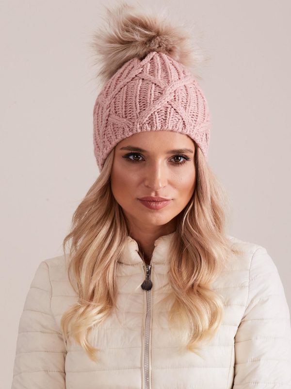 Wholesale Light pink knitted hat