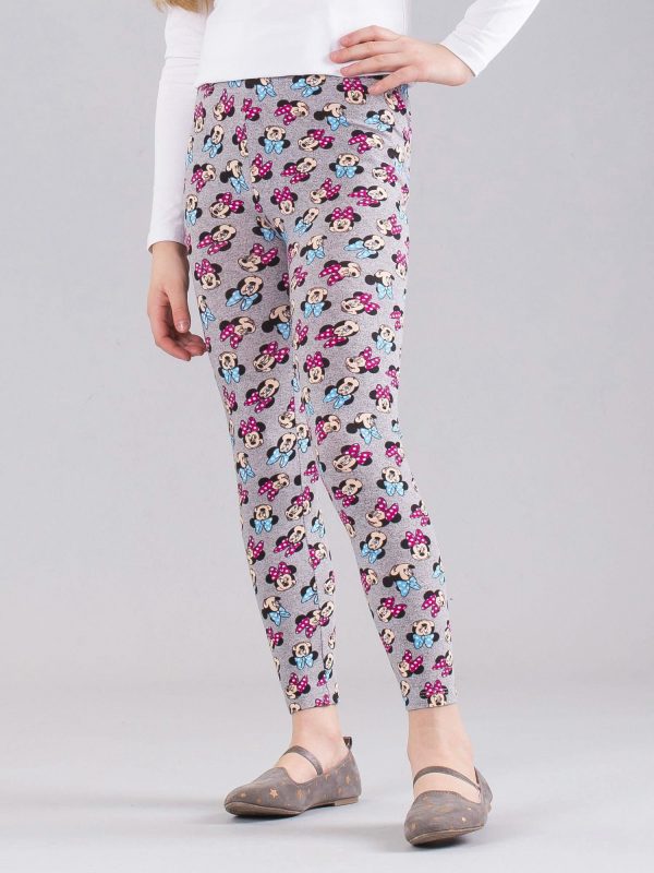 Wholesale Grey girl leggings with MICKEY MOUSE print