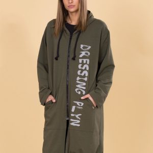 Wholesale Khaki Long Hoodie