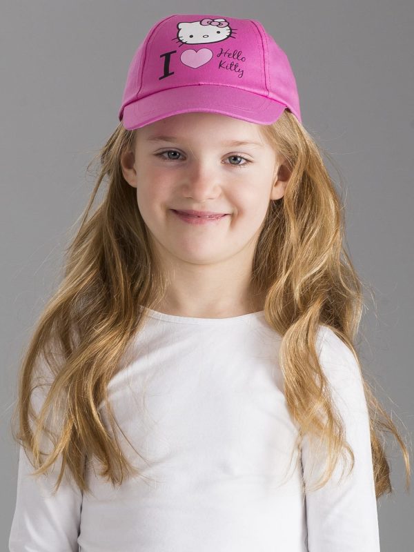 Wholesale Light pink baseball cap for girl HELLO KITTY