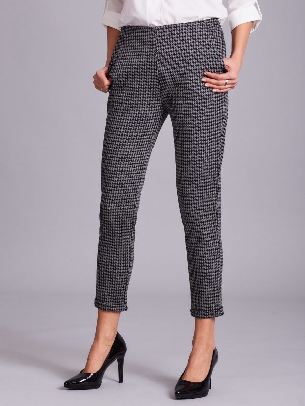 Wholesale Grey houndstooth cigarette pants