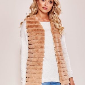 Wholesale Faux fur vest beige