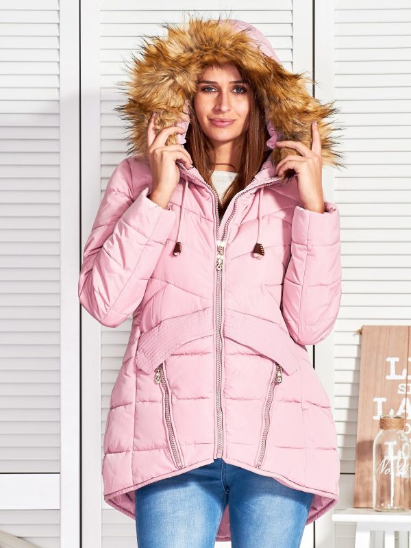 Wholesale Pink down short coat with quilting