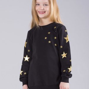 Wholesale Black children's sweatshirt with stars