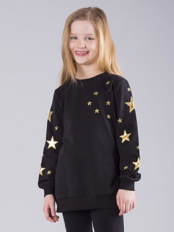 Wholesale Black children's sweatshirt with stars