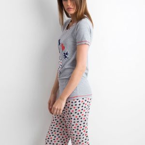 Wholesale Grey Navy Blue Print Pyjamas