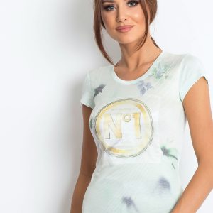 Wholesale Light blue t-shirt with graphic print