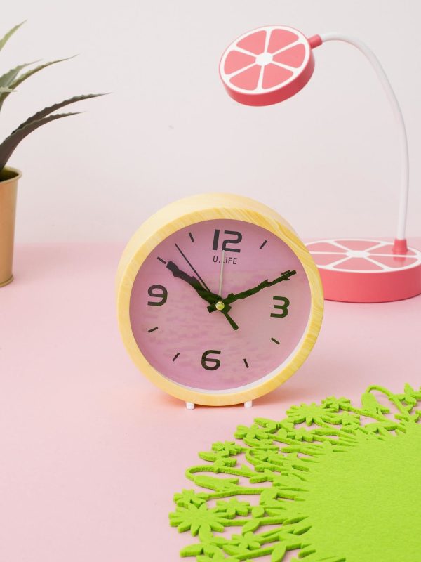 Wholesale Yellow and Pink Table Clock