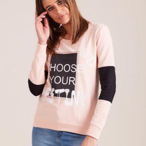 Wholesale Light pink sweatshirt with print