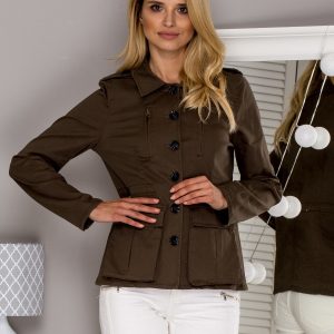 Wholesale Khaki jacket with pockets