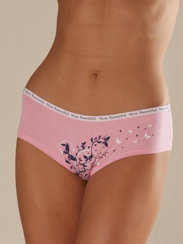 Wholesale Pale Pink Printed Shorts Panties