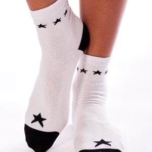 Wholesale White women's socks with stars