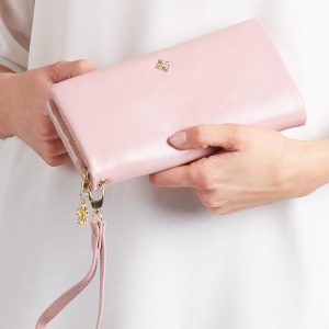 Wholesale Olong wallet with detachable handle pink