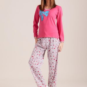 Wholesale Pink Cotton Printed Pyjamas