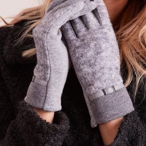 Wholesale Gray gloves with knitted insert