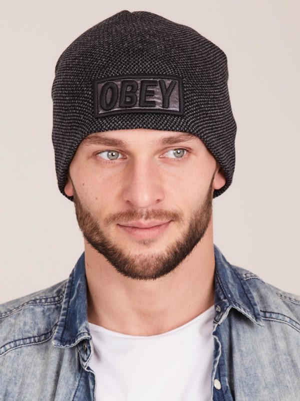 Wholesale Dark Grey Men's Hat With Patch