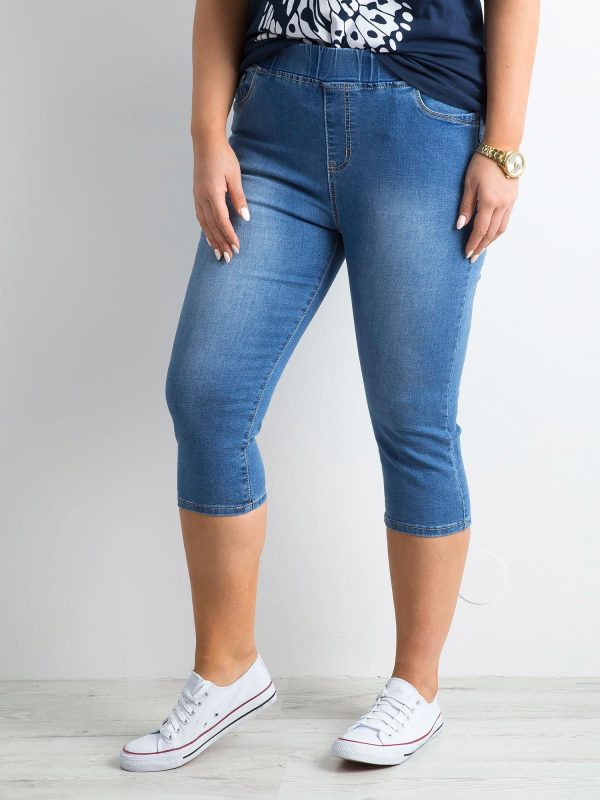 Wholesale Blue capri jeggings PLUS SIZE