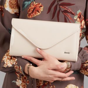 Wholesale Cream large lacquered clutch bag