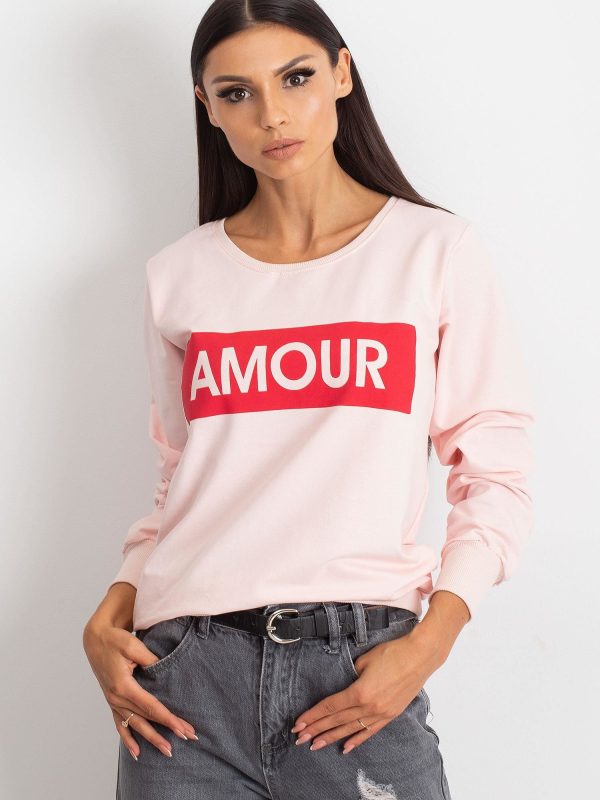 Wholesale Light pink sweatshirt for women AMOUR