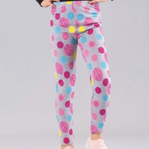 Wholesale Grey girls leggings with print MASHA AND BEAR