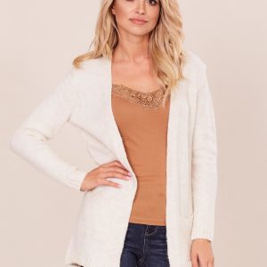 Wholesale Ecru knitted cardigan