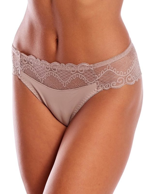 Wholesale Beige Tango Panties with Lace