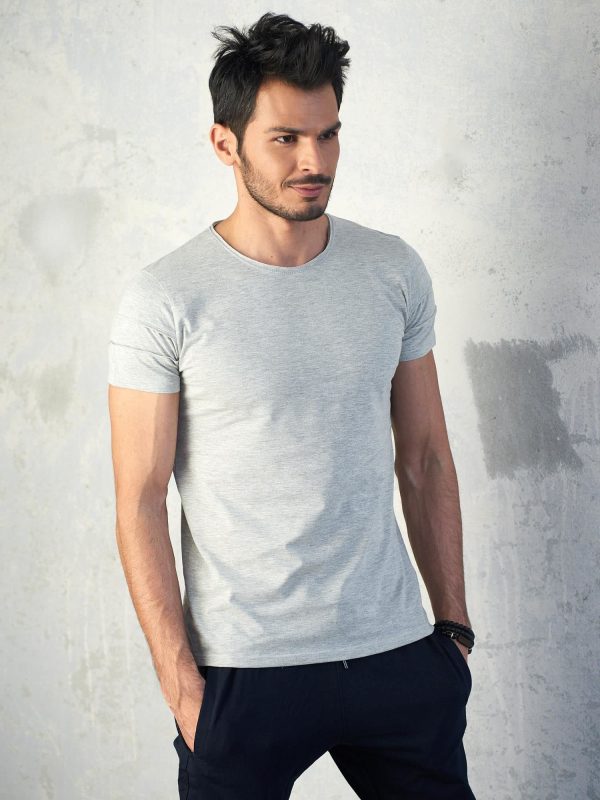 Wholesale Grey melange men's t-shirt